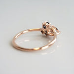 Bella | 14K Pear Morganite & Blue Sapphire Mini Cluster ring - Emi Conner Jewelry 