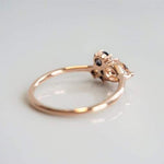 Bella | 14K Emerald & Black Diamond Mini Cluster Ring - Emi Conner Jewelry 