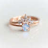 EVA | 0.4 ct. Round Rainbow Moonstone Solitaire Promise Ring - Emi Conner Jewelry 