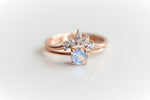 EVA | 0.4 ct. Round Rainbow Moonstone Solitaire Promise Ring - Emi Conner Jewelry 