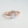 EVA | 0.4 ct. Round Rainbow Moonstone Solitaire Promise Ring - Emi Conner Jewelry 