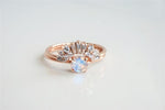 EVA | 0.4 ct. Round Rainbow Moonstone Solitaire Promise Ring - Emi Conner Jewelry 
