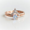 EVA | 0.4 ct. Round Rainbow Moonstone Solitaire Promise Ring - Emi Conner Jewelry 