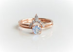 EVA | 0.4 ct. Round Rainbow Moonstone Solitaire Promise Ring - Emi Conner Jewelry 