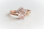 EVA | 0.7 ct. Round Rose Quartz Petite Solitaire Ring - Emi Conner Jewelry 
