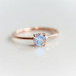 EVA | 0.4 ct. Round Rainbow Moonstone Solitaire Promise Ring - Emi Conner Jewelry 