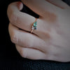 Bella | 14K Emerald & Black Diamond Mini Cluster Ring - Emi Conner Jewelry 