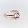 ALVA l Classic 1 Carat Round Peach Morganite Solitaire Ring - Emi Conner Jewelry 