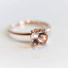 ALVA l Classic 1 Carat Round Peach Morganite Solitaire Ring - Emi Conner Jewelry 