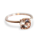 ALVA l Classic 1 Carat Round Peach Morganite Solitaire Ring