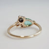 Bella | 14K Emerald & Black Diamond Mini Cluster Ring - Emi Conner Jewelry 