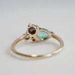 Bella | 14K Emerald & Black Diamond Mini Cluster Ring - Emi Conner Jewelry 