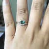 Olina | 14K Natural Oval Emerald & Diamond Ring Crown Ring - Emi Conner Jewelry 