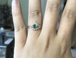 Olina | 14K Natural Oval Emerald & Diamond Ring Crown Ring - Emi Conner Jewelry 
