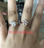 EVA | 0.7 ct. Round Rose Quartz Petite Solitaire Ring - Emi Conner Jewelry 