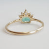 Olina | 14K Natural Oval Emerald & Diamond Ring Crown Ring - Emi Conner Jewelry 
