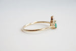Olina | 14K Natural Oval Emerald & Diamond Ring Crown Ring - Emi Conner Jewelry 