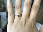 Olina | 14K Natural Oval Emerald & Diamond Ring Crown Ring - Emi Conner Jewelry 