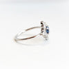 Skylar | 14K Blue Sapphire & Diamond Snowflake Halo Ring - Emi Conner Jewelry 