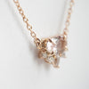 Olina | 14K Morganite & Diamond Floating Crown Pendant Necklace - Emi Conner Jewelry 