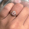 Olivia | 14K Rose Quartz & Diamond Crown Cluster Ring - Emi Conner Jewelry 