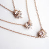 Olivia | 14K Rose Quartz & Diamond Crown Pendant Necklace - Emi Conner Jewelry 