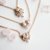 Olivia | 14K Rose Quartz & Diamond Crown Pendant Necklace - Emi Conner Jewelry 