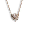 Olivia | 14K Rose Quartz & Diamond Crown Pendant Necklace - Emi Conner Jewelry 