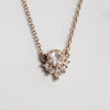 Olivia | 14K Rose Quartz & Diamond Crown Pendant Necklace - Emi Conner Jewelry 