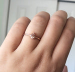 EVA | 0.4 ct. Pear Peach Morganite Solitaire Ring - Emi Conner Jewelry 