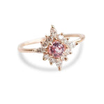 Skylar | Pink Sapphire & Diamond Snowflake Halo Ring