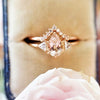 Alexis | Pear Morganite & Triangle Moissanite Ring - Emi Conner Jewelry 