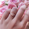 Alexis | Pear Morganite & Triangle Moissanite Ring - Emi Conner Jewelry 