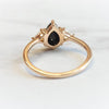 Alexis | Pear Black Onyx & Triangle Moissanite Ring - Emi Conner Jewelry 