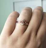 EVA | 0.4 ct. Pear Peach Morganite Solitaire Ring - Emi Conner Jewelry 