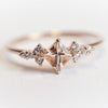 Scarlett | 14K Morganite & Diamond Cluster Ring - Emi Conner Jewelry 