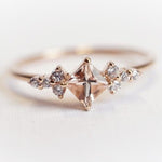 Scarlett | 14K Morganite & Diamond Cluster Ring - Emi Conner Jewelry 