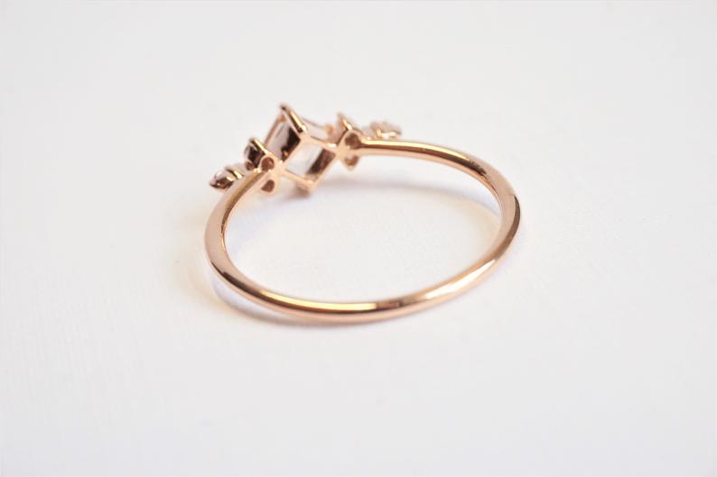 Scarlett | 14K Morganite & Diamond Cluster Ring - Emi Conner Jewelry 