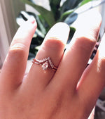 EVA | 0.4 ct. Pear Peach Morganite Solitaire Ring - Emi Conner Jewelry 