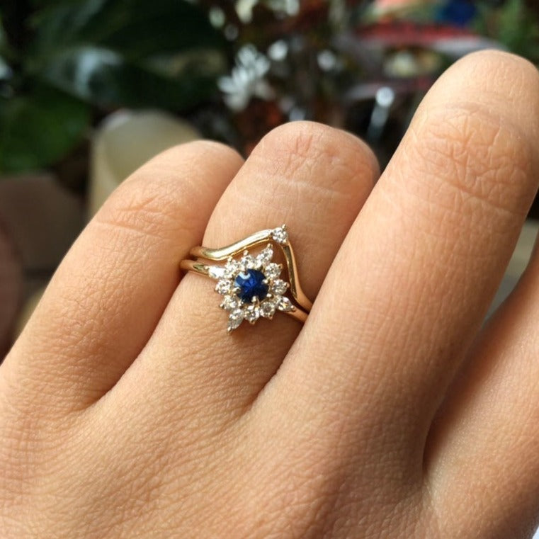 Skylar |  14K Australian Opal and Diamond Snowflake Fancy Halo Ring - Emi Conner Jewelry 