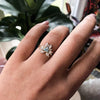 Layla | 14K Trillion Aquamarine & Diamond Petite Cocktail Ring - Emi Conner Jewelry 
