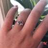 EVA | 3-Stone Pear Aquamarine and Diamond Ring - Emi Conner Jewelry 