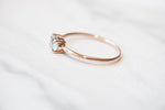 EVA | 14K 0.4 ct. Oval Aquamarine East West Solitaire Ring - Emi Conner Jewelry 
