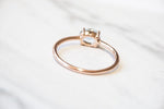 EVA | 14K 0.4 ct. Oval Aquamarine East West Solitaire Ring - Emi Conner Jewelry 