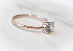 EVA | 14K 0.7 ct. Oval Aquamarine East West Solitaire Ring - Emi Conner Jewelry 
