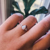 EVA | 14K Side Stone Pear Australian Opal & Diamond Ring - Emi Conner Jewelry 