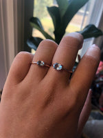 EVA | 14K 0.4 ct. Oval Aquamarine East West Solitaire Ring - Emi Conner Jewelry 
