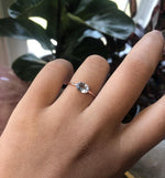 EVA | 14K 0.7 ct. Oval Aquamarine East West Solitaire Ring - Emi Conner Jewelry 