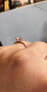 ALVA l 0.7 ct Round Rose Quartz Dainty Solitaire Ring In Smooth and Shiny Finish - Emi Conner Jewelry 