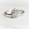 Olivia | 14K Rose Quartz & Diamond Crown Cluster Ring - Emi Conner Jewelry 